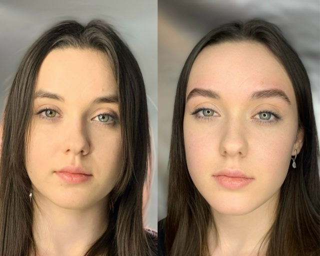 Оформление бровей — до и после